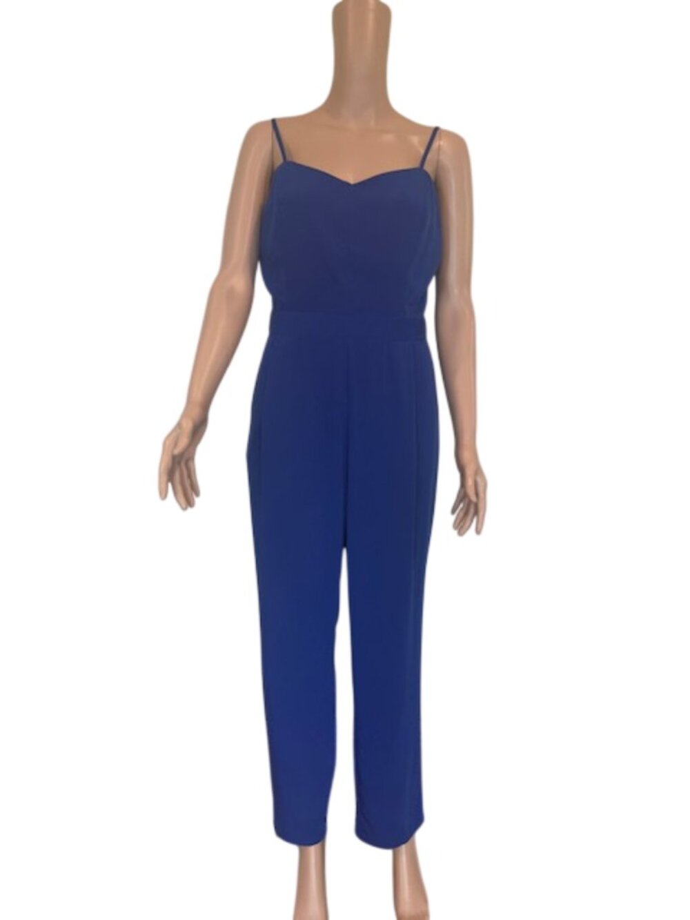 True Decadence Petite Royal Blue Strappy Jumpsuit Cut Out Back Size 14P NWT